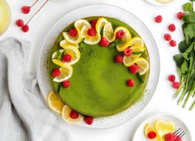 طرز تهیه چیزکیک ماچا در فر و یخچال با ترکیب پنیر خامه ای طرز تهیه چیزکیک ماچا در فر و یخچال با ترکیب پنیر خامه ای